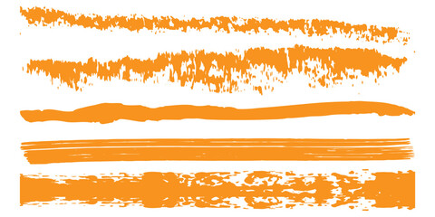 Collection of vector paint bold brush strokes, hand drawn thick grunge lines and rectangle shapes. Sketchy bold horizontal lines. Black ink brush strokes and banners. Grunge marker highlight underline