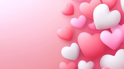A collection of colorful hearts on a soft gradient background, symbolizing love and affection.