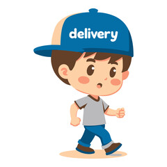 Delivery boy vector art design 