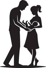 mother care her child silhouette victor design.