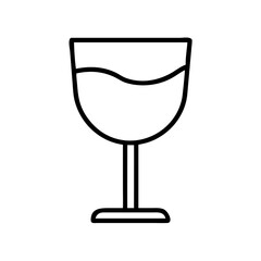 wine glass icon, wine glass line art - simple line art of wine glass, perfect for wine glass logos and icons
