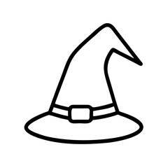 witch hat icon, witch hat line art - simple line art of witch hat, perfect for witch hat logos and icons