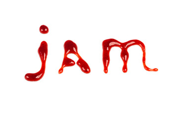drops of jam isolated on white background