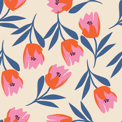 textile design with beautiful flowers pattern image