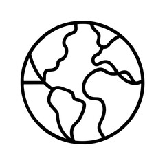 world globe icon, world globe line art - simple line art of world globe, perfect for world globe logos and icons