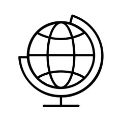world globe icon, world globe line art - simple line art of world globe, perfect for world globe logos and icons