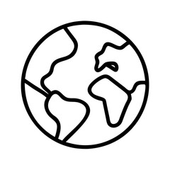 world map icon, world map line art - simple line art of world map, perfect for world map logos and icons