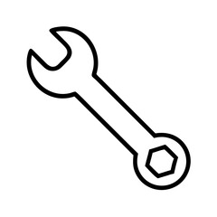 wrench icon, wrench line art - simple line art of wrench, perfect for wrench logos and icons