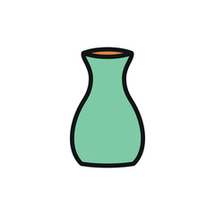 Vase icon featuring clean lines and modern appeal, designed for use in floral arrangements, decorative themes, or branding related to home decor.