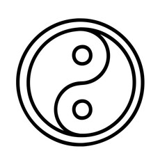 yin yang icon, yin yang line art - simple line art of yin yang, perfect for yin yang logos and icons