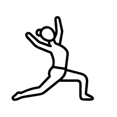 yoga pose icon, yoga pose line art - simple line art of yoga pose, perfect for yoga pose logos and icons
