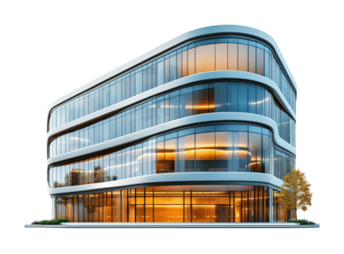 Modern business building design architecture urban environment contemporary viewpoint innovative concept isolated on transparent background