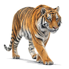 Fototapeta premium tiger isolated on white background