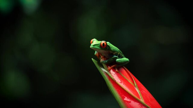 Red-eyed tree frog in the rainforest of Costa Rica
