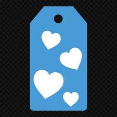 Set of gift or price tags shapes with hearts and love. Realistic Cardboard label,tags,shopping gift card with string collection. Vector templates for cutting. Valentine's Day tag stencils.