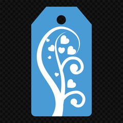 Set of gift or price tags shapes with hearts and love. Realistic Cardboard label,tags,shopping gift card with string collection. Vector templates for cutting. Valentine's Day tag stencils.