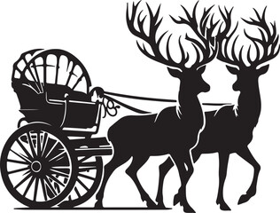 two deer cart silhouette victor design 
