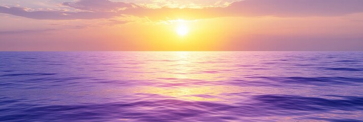 Fototapeta premium Serene Sunset over Calm Ocean Waters Peaceful Twilight Sky Golden Hour
