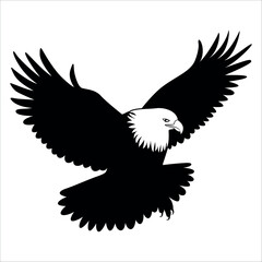 Obraz premium American Eagle Bird Silhouette Vector illustration