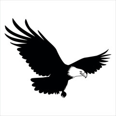 American Eagle Bird Silhouette Vector illustration