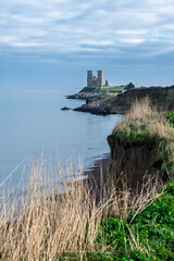 Reculver Towers near Herne Bay in Kent, England on a calm cold winters day