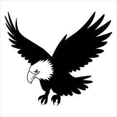 American Eagle Bird Silhouette Vector illustration