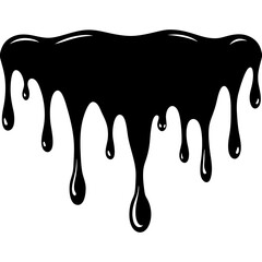  Current drops silhouette. Inks, paint, liquid, oil, molten circles Vector illustration 