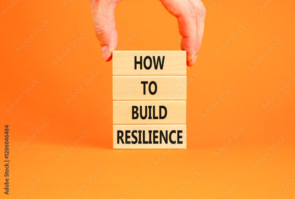 Aufkleber how to build resilience symbol. concept words how to build resilience on beautiful wooden blocks. be
