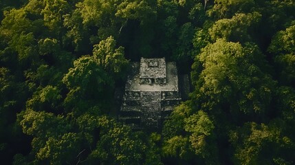 Ancient Mayan Structure Hidden Deep Within Lush Green Forest