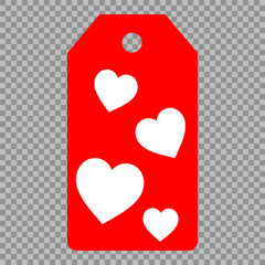 Set of gift or price tags shapes with hearts and love. Realistic Cardboard label,tags,shopping gift card with string collection. Vector templates for cutting. Valentine's Day tag stencils.