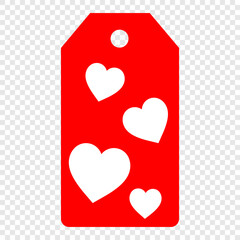 Set of gift or price tags shapes with hearts and love. Realistic Cardboard label,tags,shopping gift card with string collection. Vector templates for cutting. Valentine's Day tag stencils.