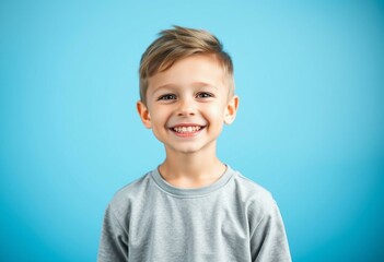 Portrait of a happy 6-year-old boy with a bright smile