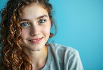 Fototapeta premium A young woman with a warm and inviting expression