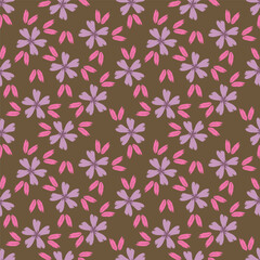 Beautiful seamless floral pattern with watercolor summer flowers. Stock illustration.