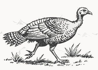 turkey bird isolated on white background. Vector illustration in cartoon flat style. Illustration for greeting cards, printing and other design projects.