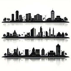 city architecture cityscape urban building modern illustration generativeai. isometric line town street exterior downtown design landscape construction district house.