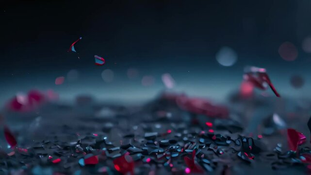 Shattering heart: dramatic symbolism of broken love in cinematic slow motion