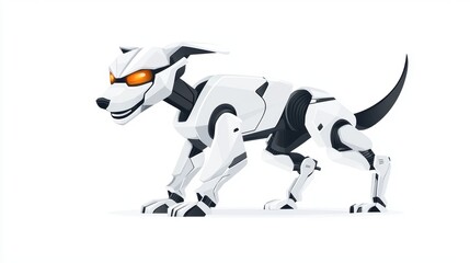 Futuristic Robotic Dog with Sleek Design and Bright Eyes