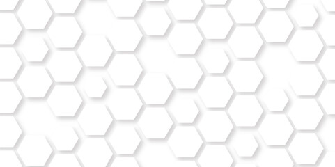 Abstract seamless honeycomb hexagon background. Geometric texture white gray pattern design.
