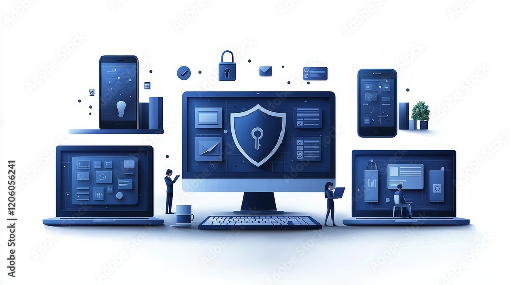 Poster secure online data protection on multiple devices