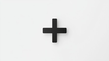 Minimalist Black Plus Sign on a Clean White Background