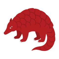  chinese pangolin vector illustration set