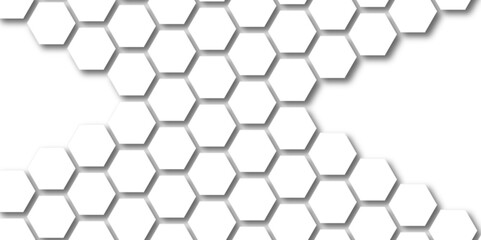 Abstract seamless honeycomb hexagon background. Geometric texture white gray pattern design.
