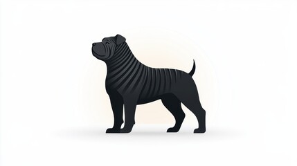 Obraz premium Stylish Illustration of a Striking Black Dog with Unique Stripes