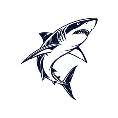 Shark Vector Design on White Background