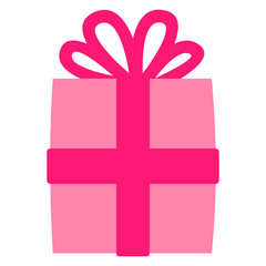 Pink gift box with ribbon
