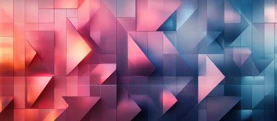Obraz premium Intricate geometric tessellation with multiple layers of triangles and squares, subtle gradient lighting to enhance shapes 