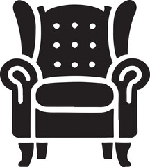 Sofa icon silhouette vector with white background