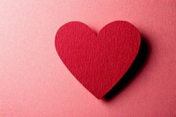 Fototapeta premium Romantic Red Heart Shape Valentine Day Card Design Passionate Love Symbol Red Background Festive Decoration Paper Craft Handmade Greeting Card Lovely Heart Shaped pink 