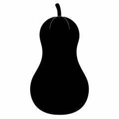 Modern Butternut Squash Black Silhouette